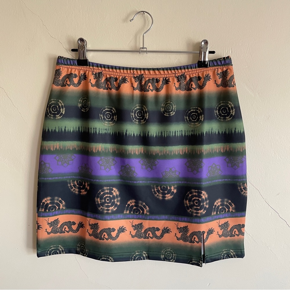 nwot 90s y2k delia's dragon print mini skirt medium large
